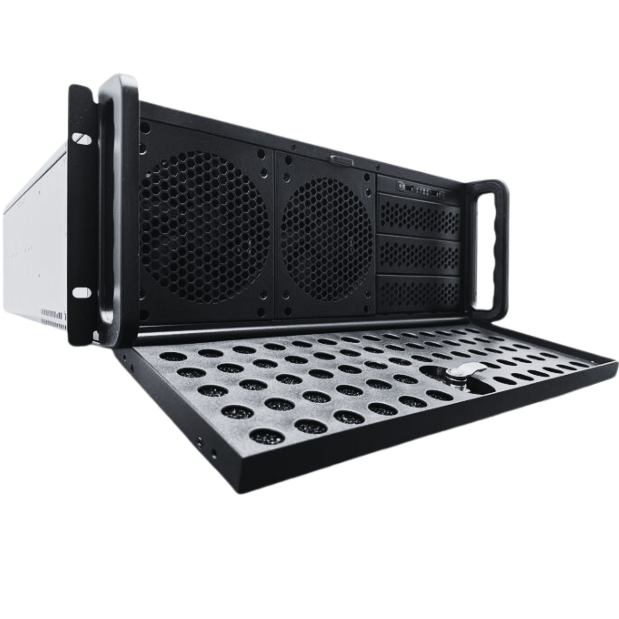 RackOwl 4U Rackmount Server Chassis Case, 8*HDD Bays & 3*5.25" Devices, E-ATX/ CEB/ EEB/ ATX Mobo, Fan: Front 2*120mm, Mid 3*120mm, Rear 2*80mm, Front Panel Lock, Size:16.8*7.0*25.0"