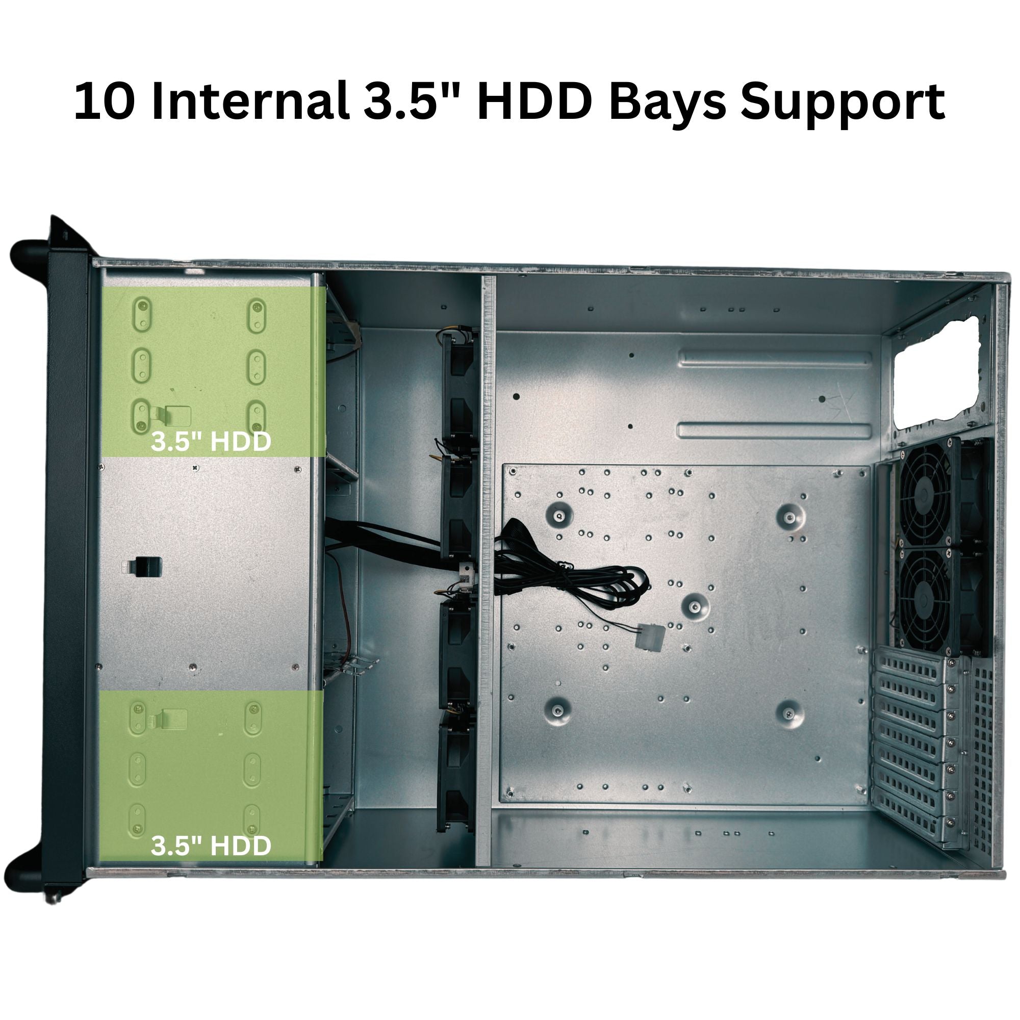RackOwl 4U Rackmount Server Chassis Case; 13x HDD Bays (10* 3.5" & 3* 5.25"), E-ATX/ CEB/ EEB/ ATX Mobo, Fan: Front 2* 120mm, Mid 4* 80mm, Rear 2* 80mm, Front Panel Lock