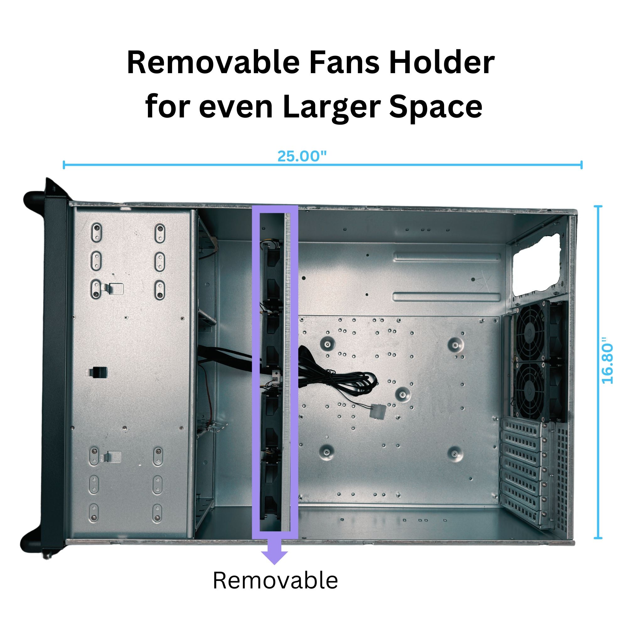 RackOwl 4U Rackmount Server Chassis Case; 13x HDD Bays (10* 3.5" & 3* 5.25"), E-ATX/ CEB/ EEB/ ATX Mobo, Fan: Front 2* 120mm, Mid 4* 80mm, Rear 2* 80mm, Front Panel Lock