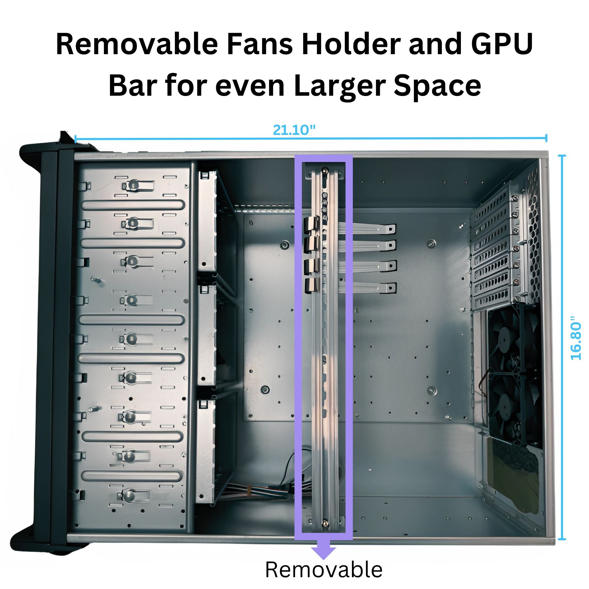 RackOwl 4U Server Chassis, Rackmount Server Case; 15x 3.5" HDD Bays, Support ATX/ CEB Motherboard; Fans: Front 3x 120mm& Rear 2x 80mm, Front Panel Lock, Size: 16.8x 7.0x 21.1"