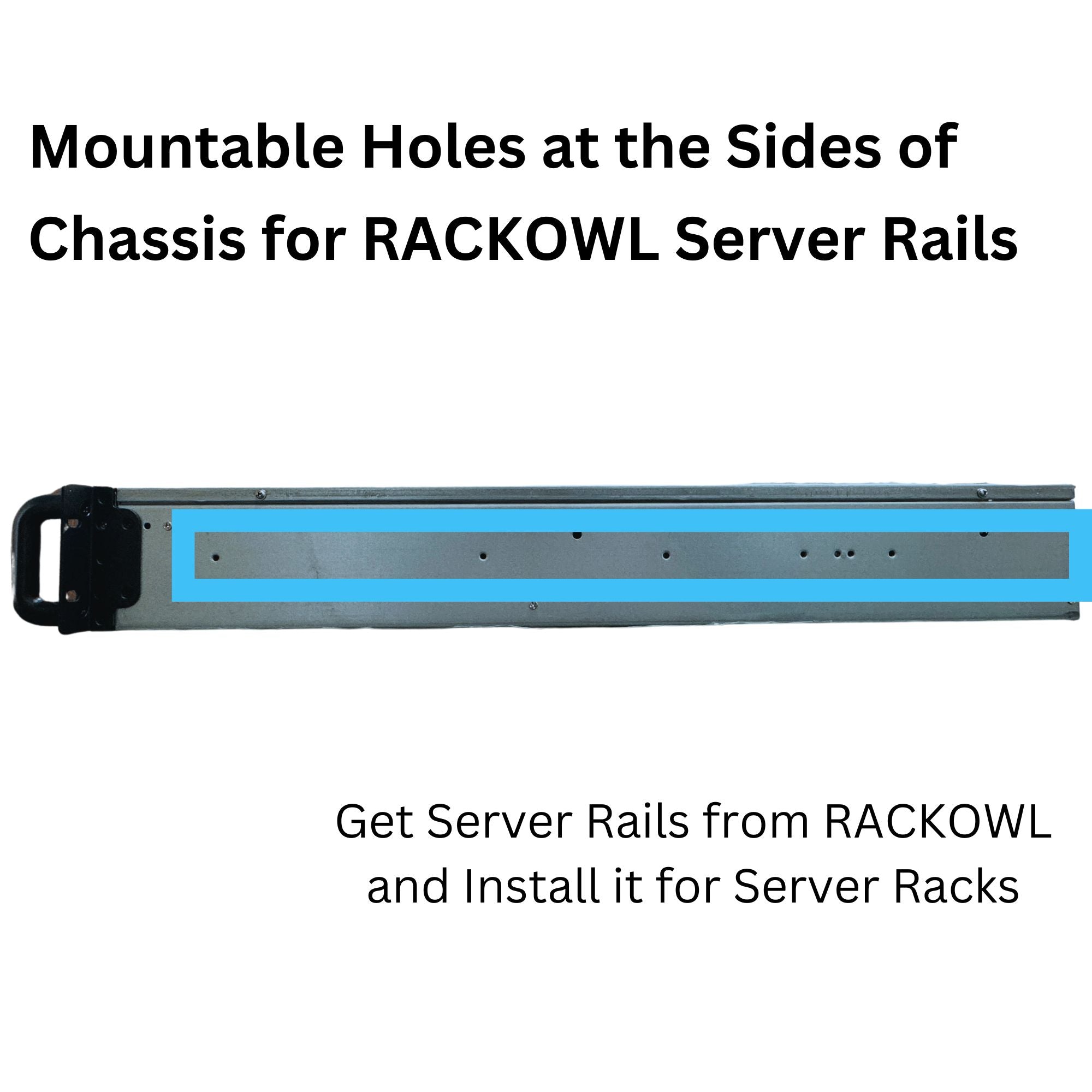 RackOwl 2U Server Chassis, Rackmount Server Case, 8x HDD Bays (6*3.5" & 2*5.25"); E-ATX / CEB/ EEB / ATX Mobo, Mid Fans 4x 80mm, Size:16.8x 3.5x 25.0"
