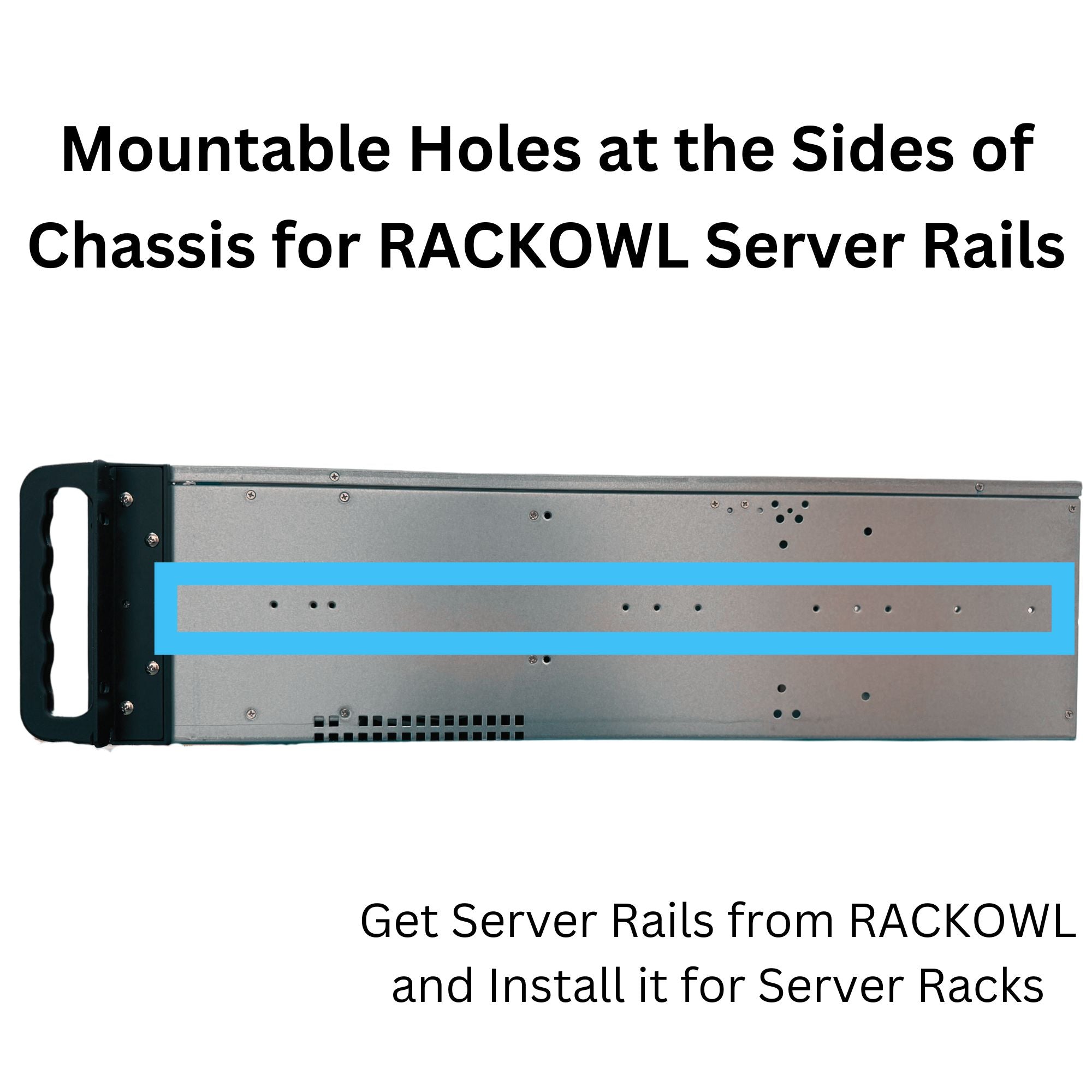 RackOwl 4U Server Chassis, Rackmount Server Case; 15x 3.5" HDD Bays, Support ATX/ CEB Motherboard; Fans: Front 3x 120mm& Rear 2x 80mm, Front Panel Lock, Size: 16.8x 7.0x 21.1"