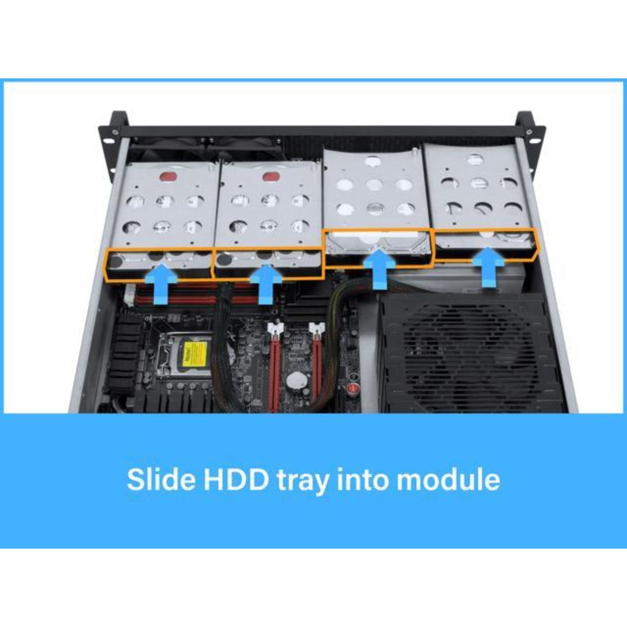 RackOwol 2U Server Chassis Case, 4x 3.5"/2.5" HDD Bay, 1x 5.25" Device, Micro-ATX Motherboard Support ; Fans: Rear 2x 80mm, Size: 16.9"x3.5"x15.0"